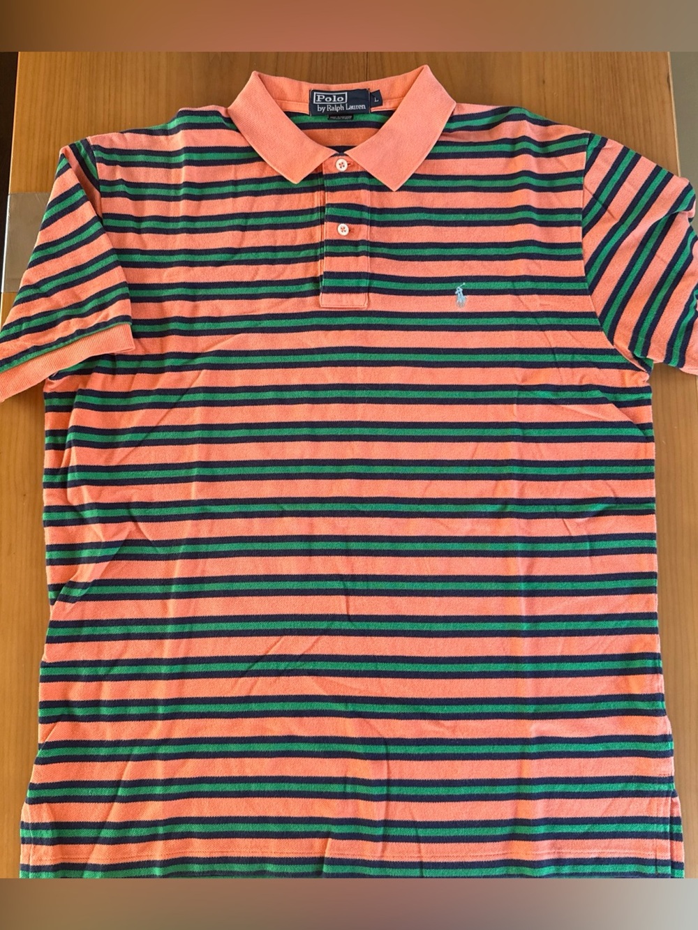Vintage Polo by Ralph Lauren Striped Collared Classic Polo Shirt SZ L